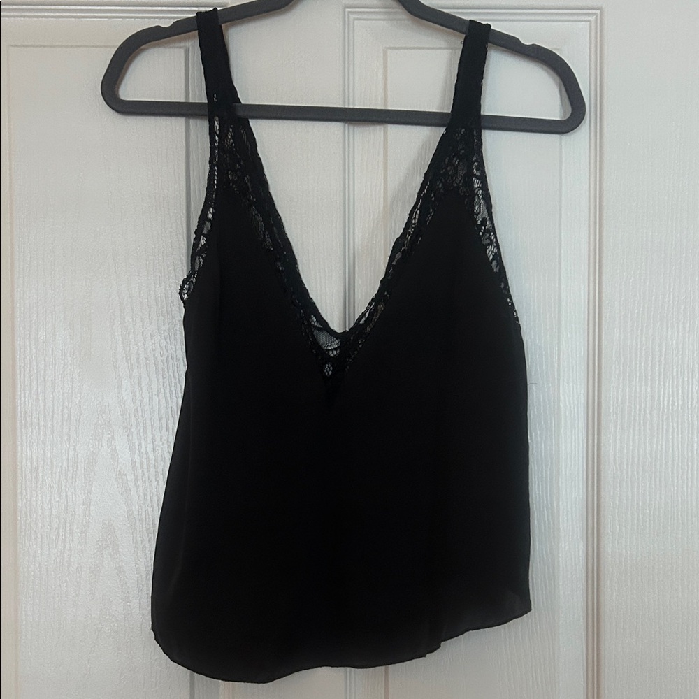 Free People Intimates Black Lace V-Neck Top